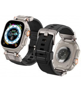 Juoda apyrankė Apple Watch 6 / 7 / 8 / 9 / 10 / SE / Ultra 1 / 2 ( 44 / 45 / 46 / 49 mm) laikrodžiui "Spigen Durapro Armor"