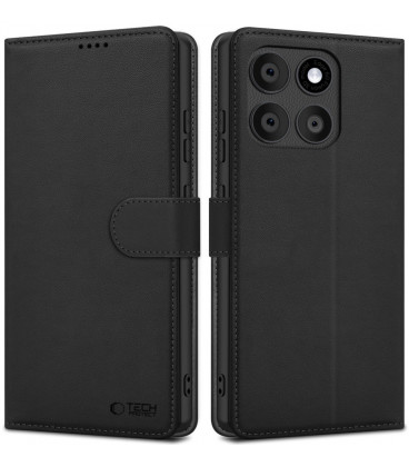 Matinis juodas atverčiamas dėklas Motorola Edge 60 / 60 Fusion telefonui "Tech-Protect Wallet"