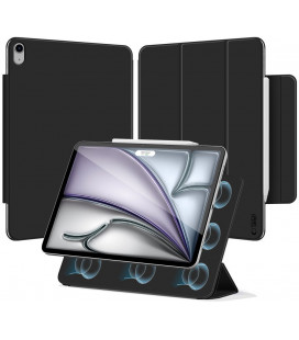 Juodas atverčiamas dėklas Apple iPad Air 13” 1 / 2 / 2024-2025 planšetei "Tech-Protect Smartcase Magnetic"