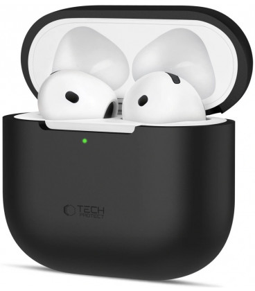 Juodas dėklas Apple Airpods 4 ausinėms "Tech-Protect Silicone"