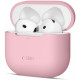 Rožinis dėklas Apple Airpods 4 ausinėms "Tech-Protect Silicone"