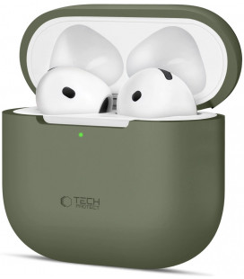 Žalias dėklas Apple Airpods 4 ausinėms "Tech-Protect Silicone"