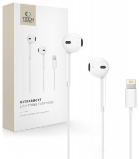 Baltos Lightning ausinės "Tech-Protect Ultraboost Earphone Core"