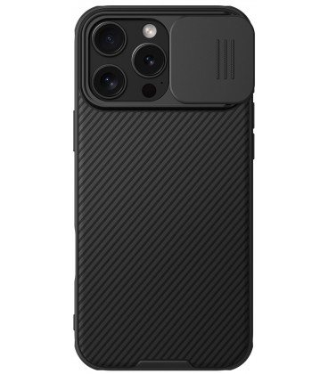 Juodas dėklas Apple iPhone 16 Pro Max telefonui "Nillkin CamShield Pro Hard"