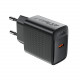 Juodas 1xUSB-C 25W GaN PD SFC pakrovėjas "Acefast A104"
