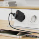 Juodas 1xUSB-C + 1xUSB-A 30W GaN PD pakrovėjas "Acefast A69 Ultra Slim"