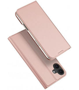 Rausvai auksinės spalvos atverčiamas dėklas Apple iPhone 16 telefonui "Dux Ducis Skin Pro"