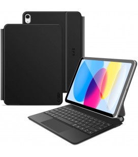 Juodas atverčiamas dėklas + klaviatūra Apple iPad 10.9” 10 / 2022 / 11” 11 / 2025 planšetei "Tech-Protect SC MAG + Keyboard"