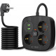 Juodas 3x lizdai + 2xUSB + 2xUSB-C prailgintuvas "Tech-Protect PCS3X4 Power Strip"