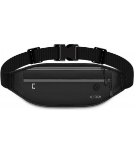 Juodas universalus dėklas ant juosmens "Tech-Protect M7 Universal Sport Waist Bag"