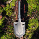 Daugiafunkcinis sulankstomas keliautojo kastuvas "Survival shovel 10-in-1"