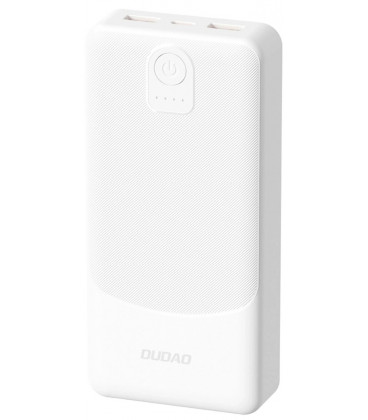 Balta išorinė baterija - 2.4A 20000mAh 2xUSB-A PowerBank "Dudao K10Pro"