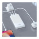 Balta išorinė baterija - 2.4A 20000mAh 2xUSB-A PowerBank "Dudao K10Pro"