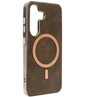 Rudas dėklas Samsung Galaxy S25 telefonui "Gentleman Mag Cover"