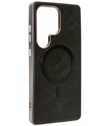 Juodas dėklas Samsung Galaxy S25 Ultra telefonui "Gentleman Mag Cover"