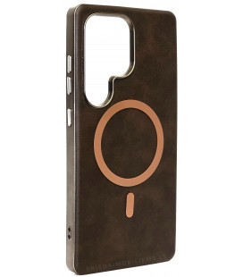 Rudas dėklas Samsung Galaxy S25 Ultra telefonui "Gentleman Mag Cover"