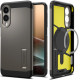 Pilkas (Gunmetal) dėklas Samsung Galaxy S25 Edge telefonui "Spigen Tough Armor MAG Magsafe"