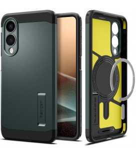 Žalias dėklas Samsung Galaxy S25 Edge telefonui "Spigen Tough Armor MAG Magsafe"