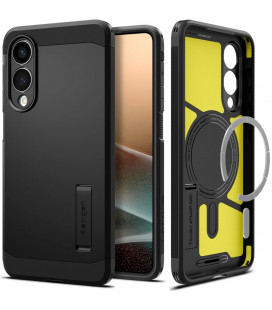 Juodas dėklas Samsung Galaxy S25 Edge telefonui "Spigen Tough Armor MAG Magsafe"