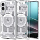 Dėklas Samsung Galaxy S25 Edge telefonui "Spigen Ultra Hybrid MAG Magsafe Zero One White"