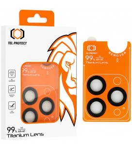 Juoda kameros apsauga Apple iPhone 15 Pro / 15 Pro Max telefonui "Tel Protect Titanium Lens 99% AR"