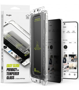 (Privacy) apsauginis grūdintas stiklas Samsung Galaxy S25 Edge telefonui "Ringke Easy Slide 2-Pack"