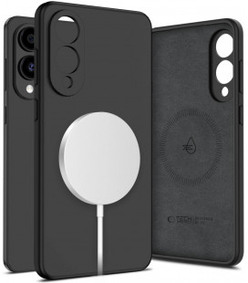 Juodas dėklas Samsung Galaxy S25 Edge telefonui "Tech-Protect Liquid Silicone Magsafe"