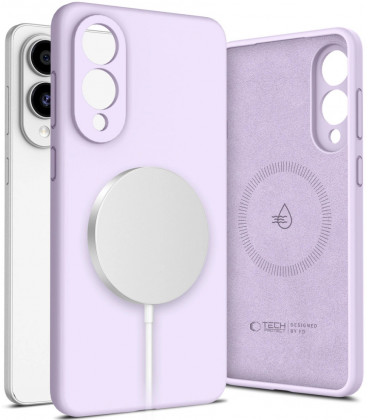 Purpurinis dėklas Samsung Galaxy S25 Edge telefonui "Tech-Protect Liquid Silicone Magsafe"