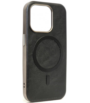 Juodas dėklas Apple iPhone 15 Pro telefonui "Gentleman Mag Cover"