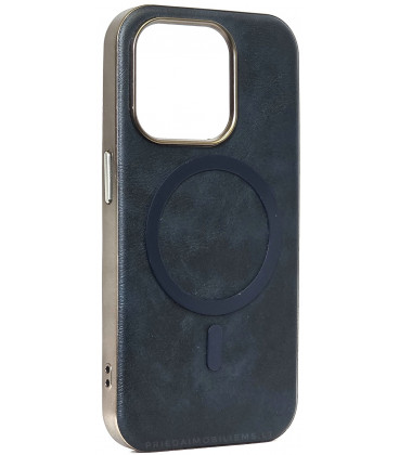 Mėlynas dėklas Apple iPhone 15 Pro telefonui "Gentleman Mag Cover"