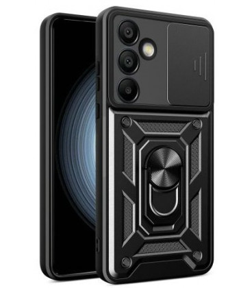 Juodas dėklas Samsung Galaxy S24 FE telefonui "Slide Camera Armor"