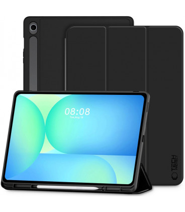 Juodas atverčiamas dėklas Samsung Galaxy Tab S10 FE Plus 13.1 X620 / X626B planšetei "Tech-Protect SC"