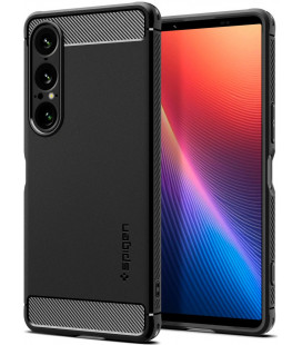 Matinis juodas dėklas Sony Xperia 1 VII telefonui "Spigen Rugged Armor"