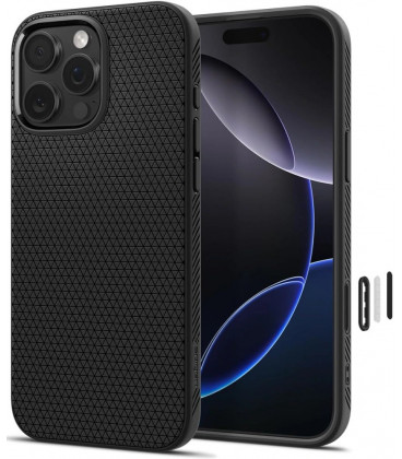 Matinis juodas dėklas Apple iPhone 16 Pro Max telefonui "Spigen Liquid Air T MAG Magsafe"