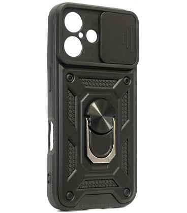 Juodas dėklas Apple iPhone 16 telefonui "Slide Camera Armor"