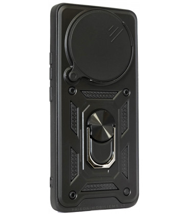 Juodas dėklas Xiaomi Redmi Note 14 Pro 5G telefonui "Slide Camera Armor"