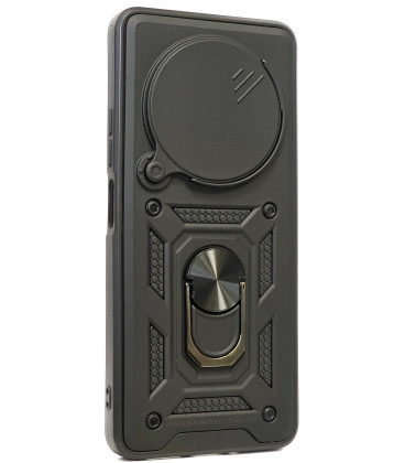 Juodas dėklas Xiaomi Redmi 14C telefonui "Slide Camera Armor"