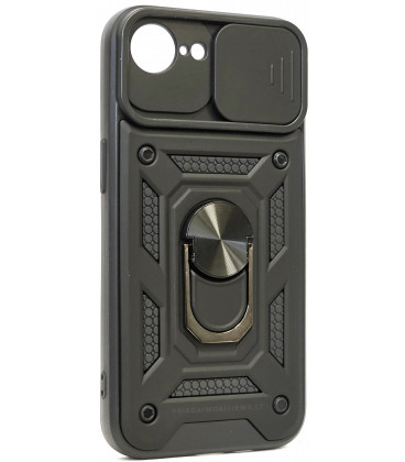 Juodas dėklas Apple iPhone 16E / 17E telefonui "Slide Camera Armor"