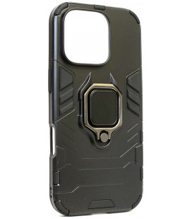 Juodas dėklas Apple iPhone 16 Pro telefonui "Ring Armor"