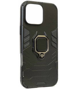 Juodas dėklas Apple iPhone 16 Pro Max telefonui "Ring Armor"