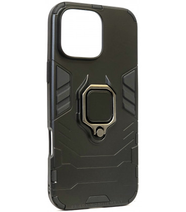 Juodas dėklas Apple iPhone 16 Pro Max telefonui "Ring Armor"