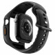 Matinė juoda apyrankė - dėklas Apple Watch 10 (46mm) laikrodžiui "Spigen Liquid Air Pro"