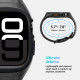 Matinė juoda apyrankė - dėklas Apple Watch 10 (46mm) laikrodžiui "Spigen Liquid Air Pro"
