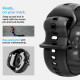 Matinė juoda apyrankė - dėklas Apple Watch 10 (46mm) laikrodžiui "Spigen Liquid Air Pro"
