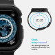 Matinė juoda apyrankė - dėklas Apple Watch 10 (46mm) laikrodžiui "Spigen Vault Pro"