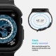 Matinė juoda apyrankė - dėklas Apple Watch 10 (42mm) laikrodžiui "Spigen Vault Pro"