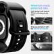 Matinė juoda apyrankė - dėklas Apple Watch 10 (42mm) laikrodžiui "Spigen Vault Pro"