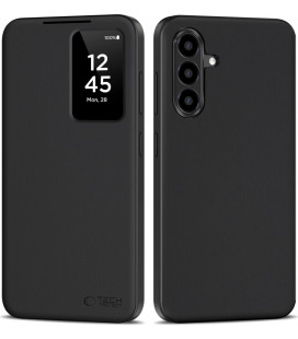 Matinis juodas atverčiamas dėklas Samsung Galaxy A56 5G telefonui "Tech-Protect Smart Wallet"