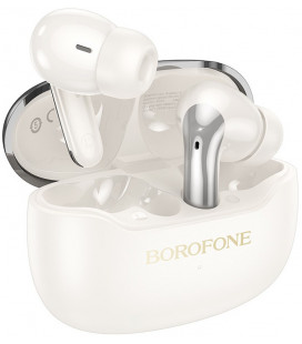 Baltos belaidės ausinės "Borofone FQ1 Plus ANC+ENC"
