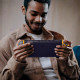 Mėlynas / geltonas dėklas Nintendo Switch 2 žaidimų kompiuteriui "Spigen Nano Pop"